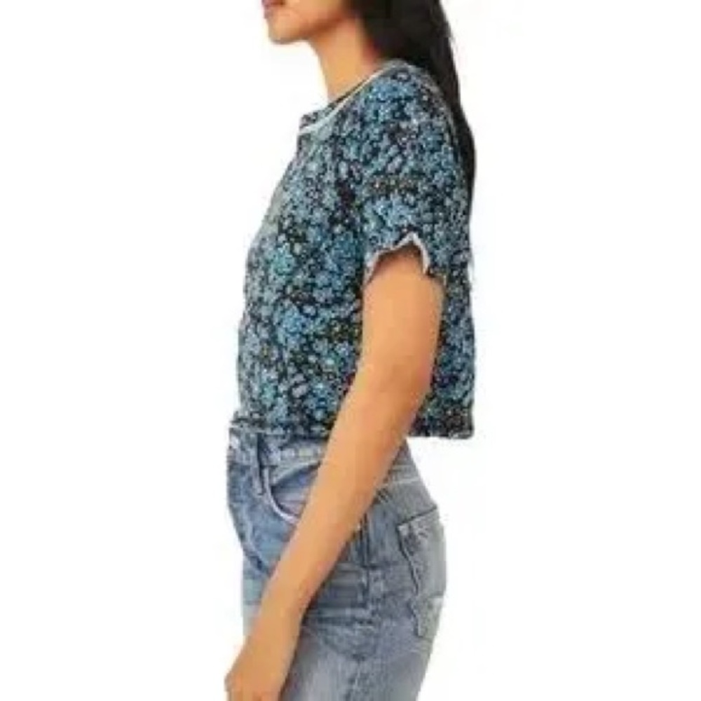 NWOT Free People Sammie Floral Print Tee in Dark Combo.  Size XS - Picture 3 of 15